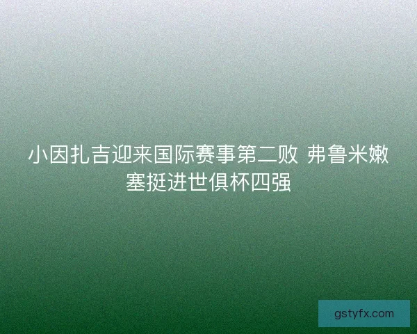 小因扎吉迎来国际赛事第二败 弗鲁米嫩塞挺进世俱杯四强